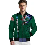 personalized tulane green wave usa flag claws green bomber jacket best selling