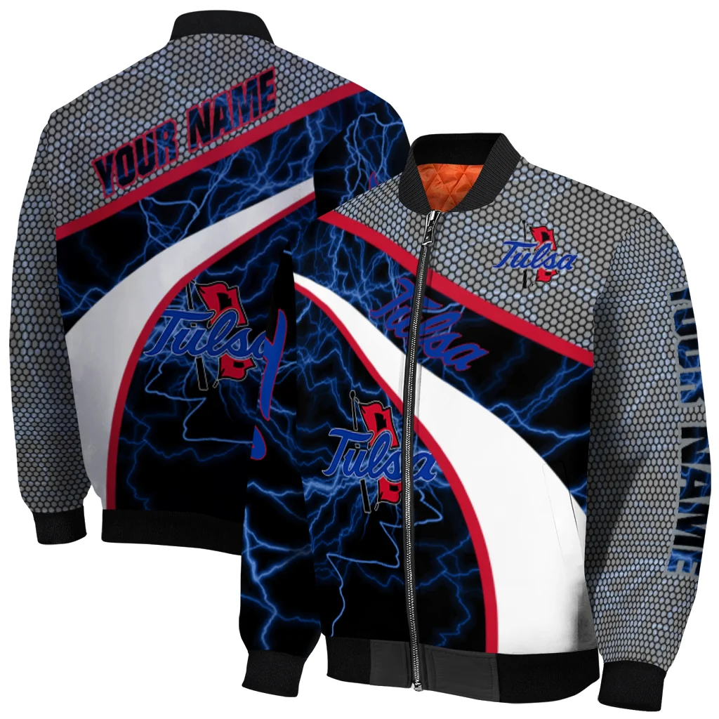 personalized tulsa golden hurricane electric flash blue bomber jacket best selling personalized tulsa golden hurricane electric flash blue bomber jacket best selling