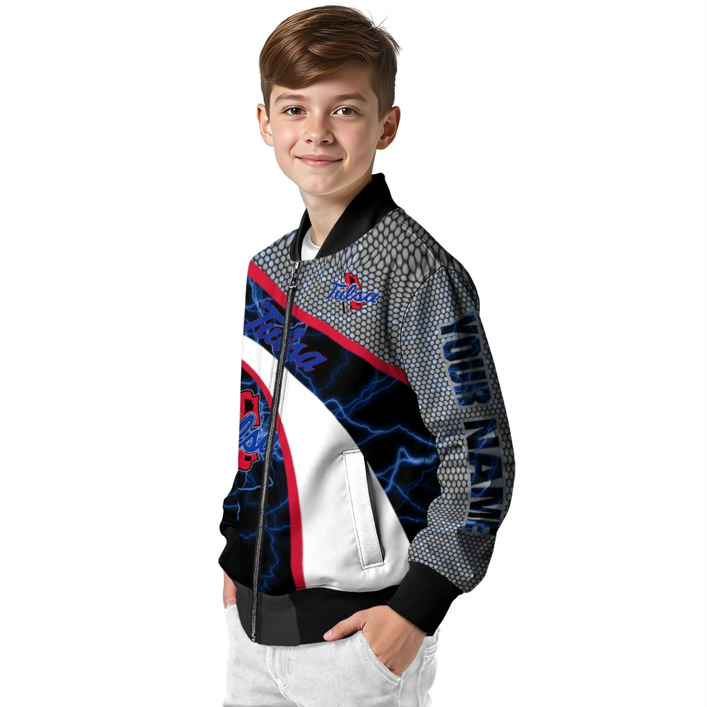 personalized tulsa golden hurricane electric flash blue bomber jacket trendy personalized tulsa golden hurricane electric flash blue bomber jacket trendy