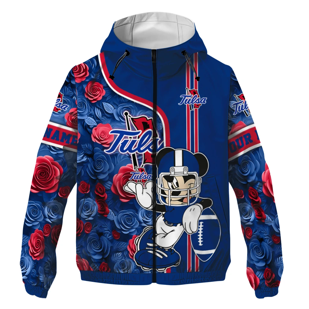 personalized tulsa golden hurricane football micky mouse blue windbreaker jacket best selling personalized tulsa golden hurricane football micky mouse blue windbreaker jacket best selling