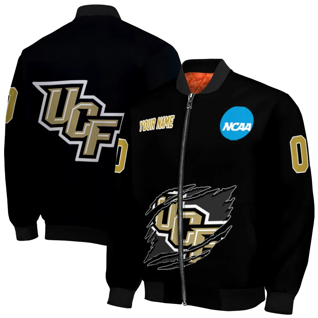 personalized ucf knights claw shred black bomber jacket best selling personalized ucf knights claw shred black bomber jacket best selling