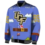 personalized ucf knights mario blocks blue black varsity jacket best selling