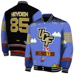 personalized ucf knights mario blocks blue black varsity jacket best selling