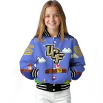 personalized ucf knights mario blocks blue black varsity jacket best selling