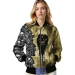 personalized ucf knights skull cluster gold bomber jacket best selling
