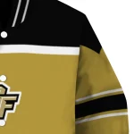 personalized ucf knights stripe statement gold black varsity jacket best selling