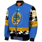 personalized ucla bruins circle skull blue black bomber jacket best selling