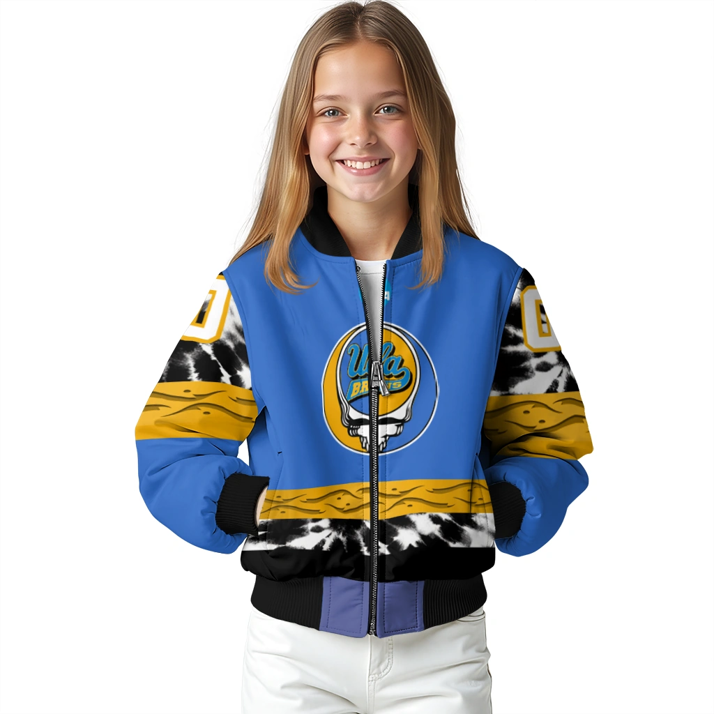 personalized ucla bruins circle skull blue black bomber jacket top rated personalized ucla bruins circle skull blue black bomber jacket top rated