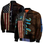 personalized ucla bruins flag wood brown bomber jacket best selling