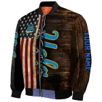 personalized ucla bruins flag wood brown bomber jacket best selling