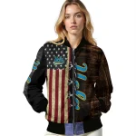 personalized ucla bruins flag wood brown bomber jacket best selling