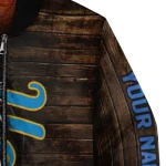 personalized ucla bruins flag wood brown bomber jacket best selling