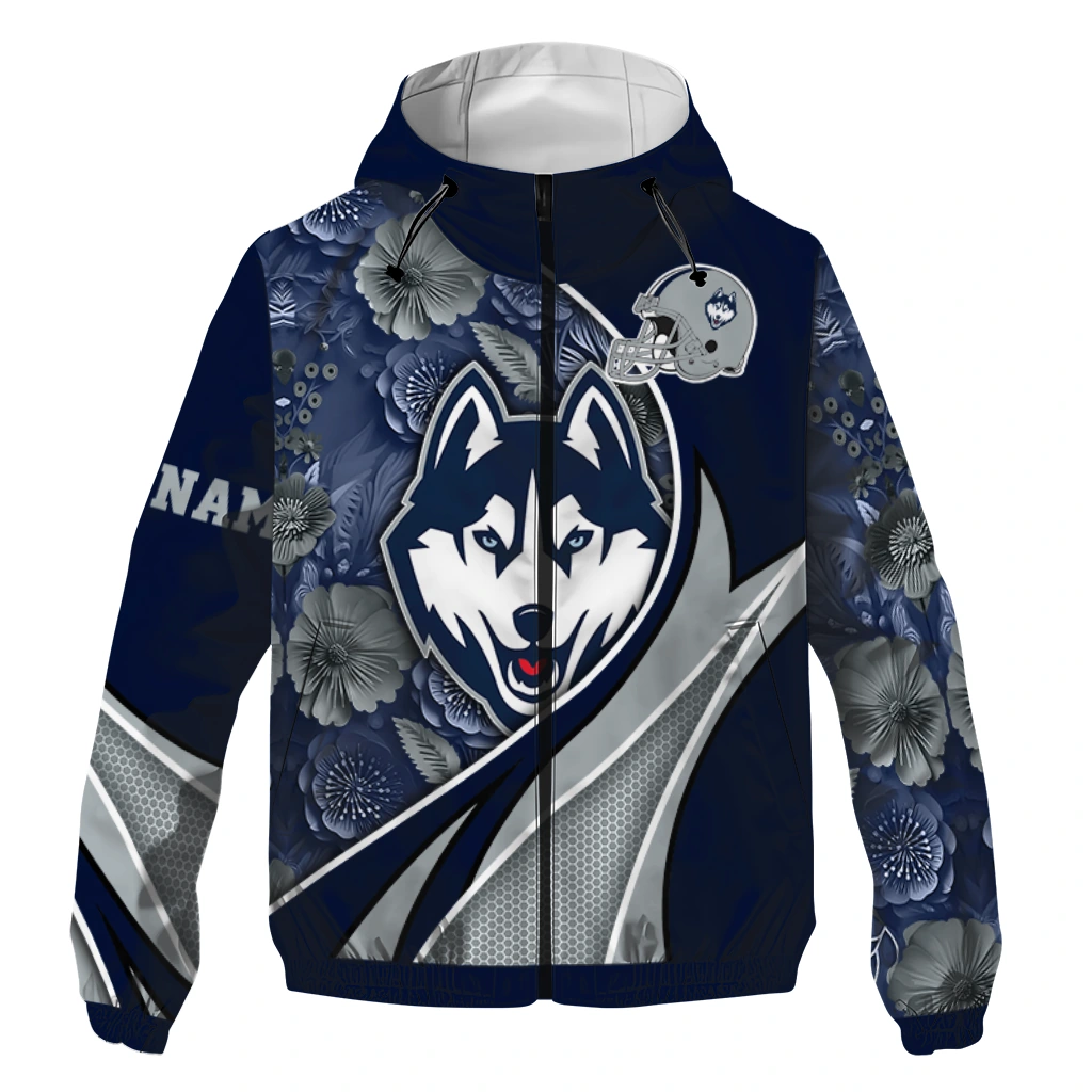 personalized uconn huskies blossoms helmet blue windbreaker jacket best selling personalized uconn huskies blossoms helmet blue windbreaker jacket best selling
