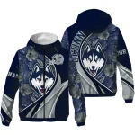 personalized uconn huskies blossoms helmet blue windbreaker jacket best selling