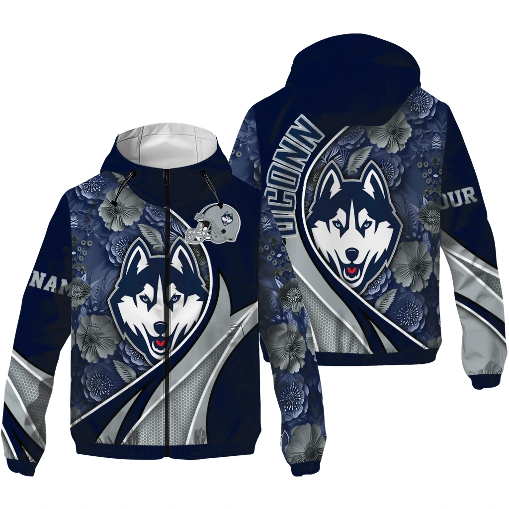 personalized uconn huskies blossoms helmet blue windbreaker jacket high quality personalized uconn huskies blossoms helmet blue windbreaker jacket high quality
