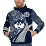 personalized uconn huskies blossoms helmet blue windbreaker jacket best selling