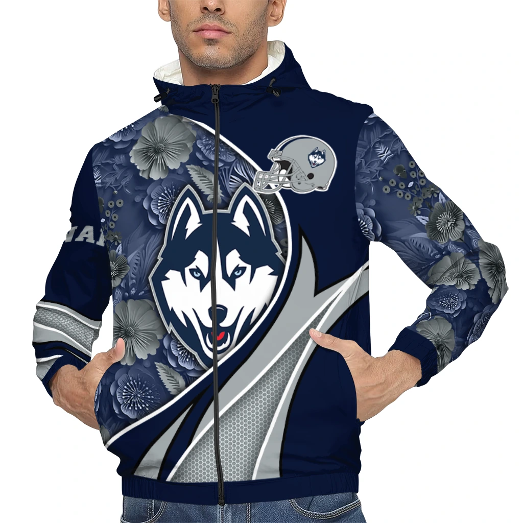personalized uconn huskies blossoms helmet blue windbreaker jacket top rated personalized uconn huskies blossoms helmet blue windbreaker jacket top rated