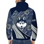 personalized uconn huskies blossoms helmet blue windbreaker jacket best selling