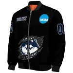 personalized uconn huskies claw shred black bomber jacket best selling
