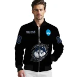 personalized uconn huskies claw shred black bomber jacket best selling
