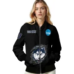 personalized uconn huskies claw shred black bomber jacket best selling