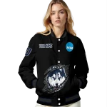personalized uconn huskies claw shred black varsity jacket best selling