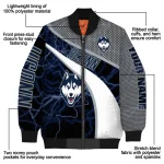 personalized uconn huskies electric flash blue bomber jacket best selling