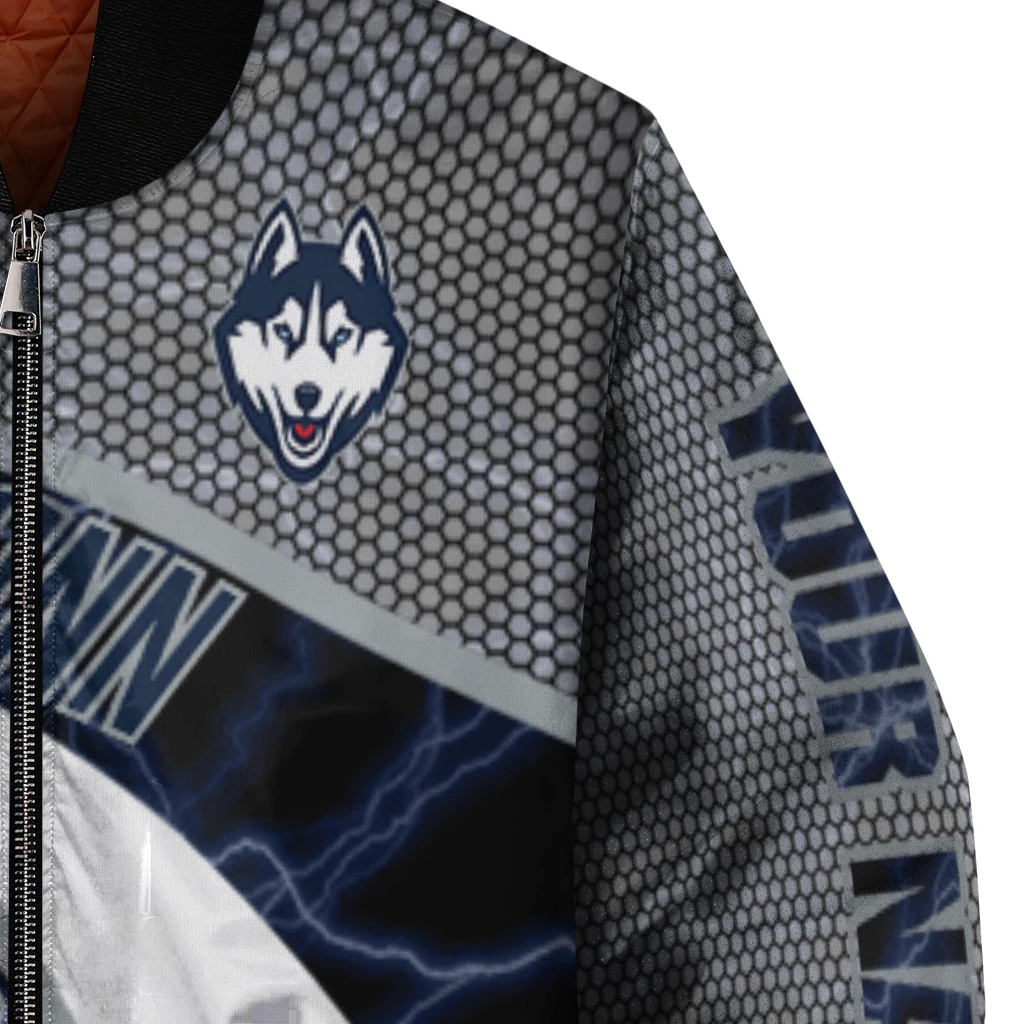personalized uconn huskies electric flash blue bomber jacket premium grade personalized uconn huskies electric flash blue bomber jacket premium grade
