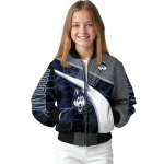 personalized uconn huskies electric flash blue bomber jacket best selling