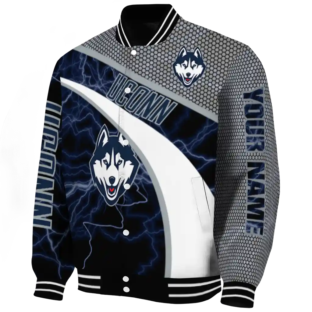 personalized uconn huskies electric flash blue varsity jacket best selling personalized uconn huskies electric flash blue varsity jacket best selling