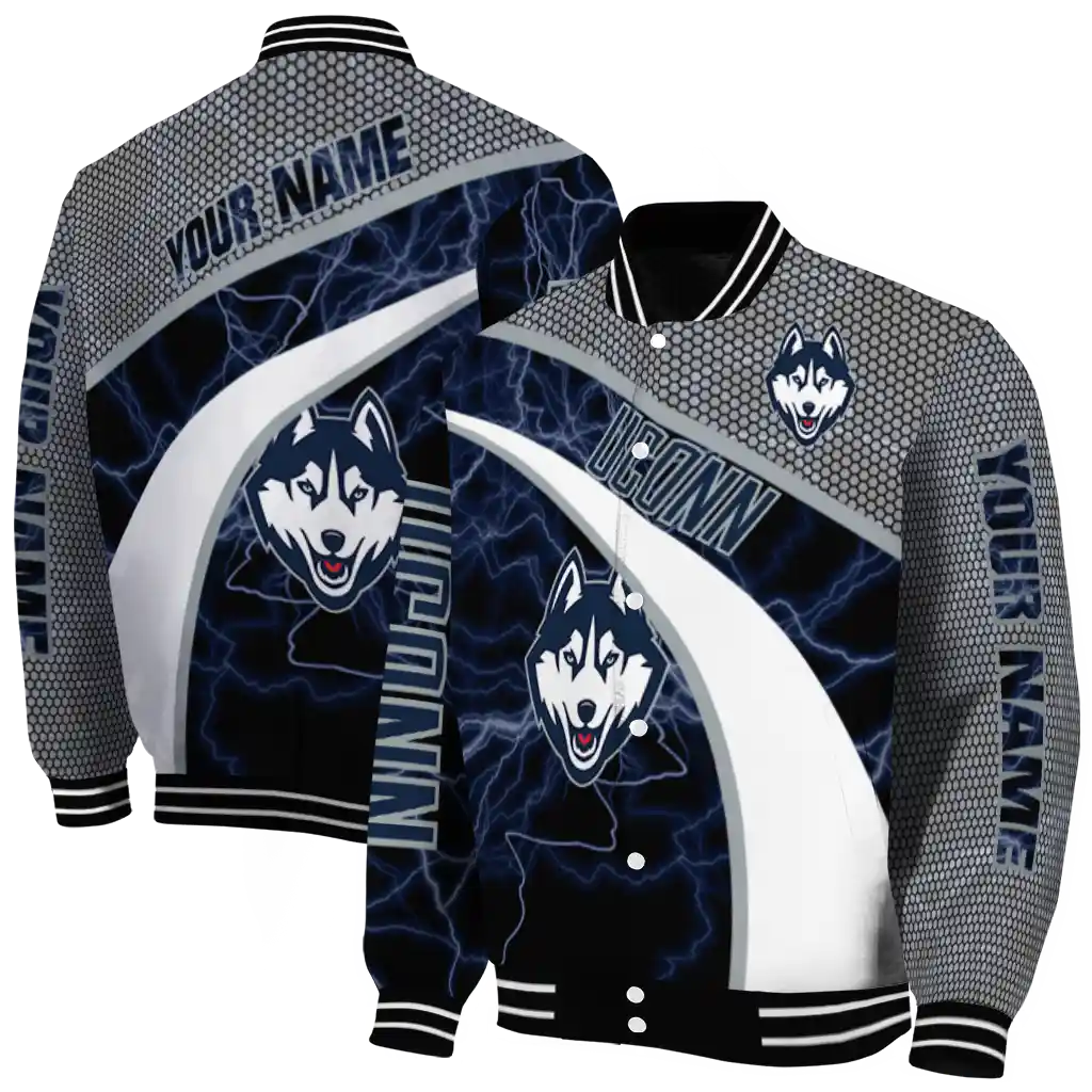 personalized uconn huskies electric flash blue varsity jacket fashion forward personalized uconn huskies electric flash blue varsity jacket fashion forward