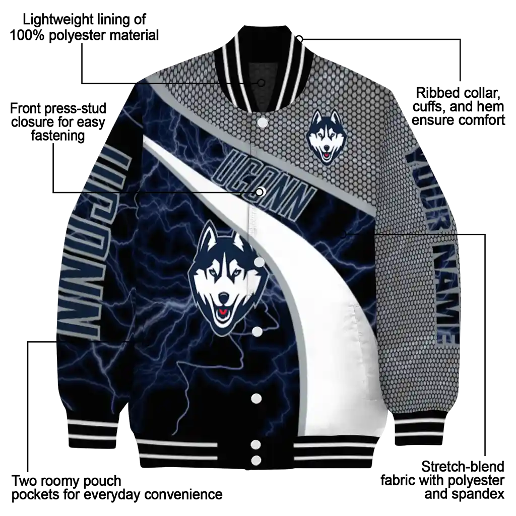 personalized uconn huskies electric flash blue varsity jacket new arrival personalized uconn huskies electric flash blue varsity jacket new arrival