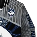 personalized uconn huskies electric flash blue varsity jacket best selling