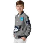 personalized uconn huskies feral slash grey varsity jacket best selling