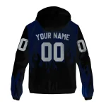 personalized uconn huskies flame trim blue black windbreaker jacket best selling
