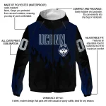 personalized uconn huskies flame trim blue black windbreaker jacket best selling