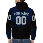 personalized uconn huskies flame trim blue black windbreaker jacket best selling