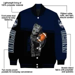 personalized uconn huskies groot football blue black varsity jacket best selling