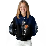 personalized uconn huskies groot football blue black varsity jacket best selling