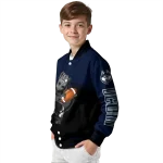 personalized uconn huskies groot football blue black varsity jacket best selling