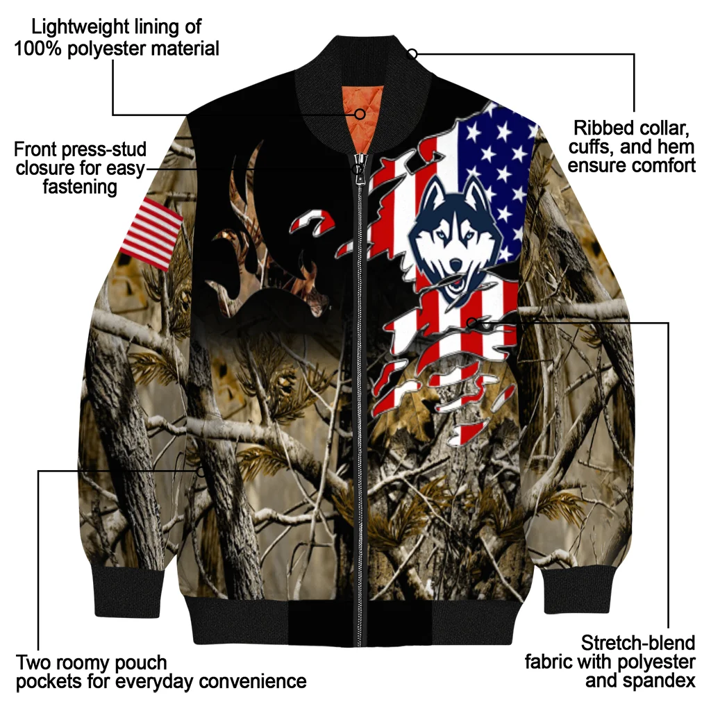 personalized uconn huskies patriot deer camouflage bomber jacket new arrival personalized uconn huskies patriot deer camouflage bomber jacket new arrival