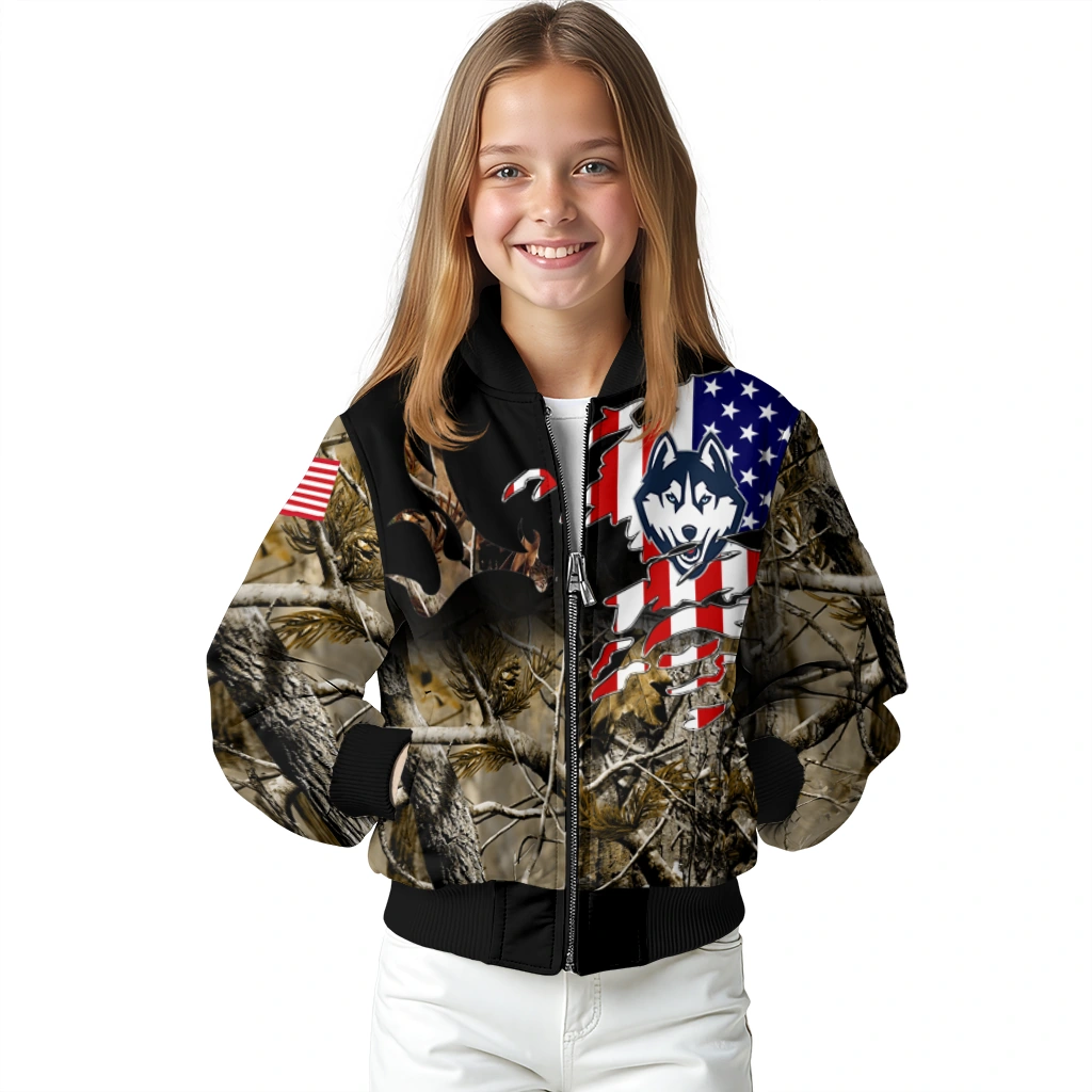 personalized uconn huskies patriot deer camouflage bomber jacket top rated personalized uconn huskies patriot deer camouflage bomber jacket top rated