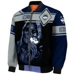 personalized uconn huskies reaper hands blue black bomber jacket best selling