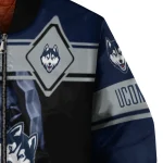 personalized uconn huskies reaper hands blue black bomber jacket best selling