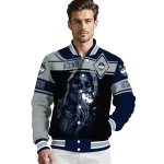 personalized uconn huskies reaper hands blue black varsity jacket best selling