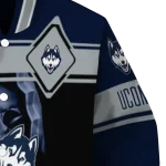 personalized uconn huskies reaper hands blue black varsity jacket best selling