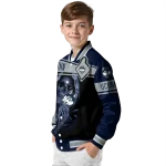 personalized uconn huskies reaper hands blue black varsity jacket best selling