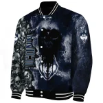 personalized uconn huskies skull cluster blue varsity jacket best selling