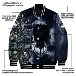 personalized uconn huskies skull cluster blue varsity jacket best selling