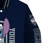 personalized uconn huskies stitch laughing blue varsity jacket best selling